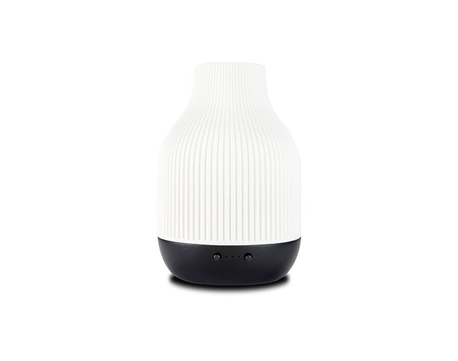 M22RBT Malco-Bamboo Base White Ceramic Electric Ultrasonic Diffuser With Light